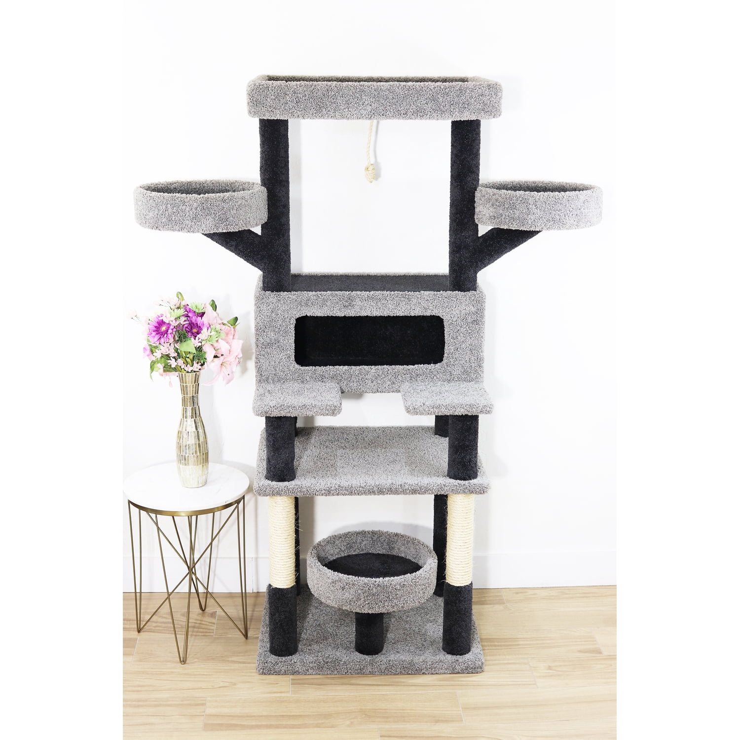 New Cat Condos Cat Tree Large - The Citadel Cat Castle for Big Cats - Multi-Level Condo