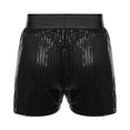 thumbnail image 2 of Yartina Kids Girls Sequins Dance Shorts Hip Hop Jazz Dance Performance Costume Athletic Sports Gym Black M, 2 of 7