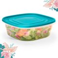 thumbnail image 3 of Rubbermaid TakeAlongs 4 Cup Food Storage Containers, Meal Prep Containers, Food Containers with Lids, Limited Edition Turquoise Blue, 3 of 6
