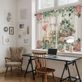 thumbnail image 5 of Eucalyptus Trucks Kitchen Curtain for Berdoom Living Room Cafe 54 Inch Length, Spring Farmhouse Floral Leaves Burlap Tiers Curtains Light Filtering Drapes Window Treatment 2 Panels 52"Wx54"L, 5 of 8
