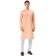 thumbnail image 1 of Maple Clothing Robe Décontractée Indienne pour Hommes en Coton Kurta Pyjama (Pêche, TG), 1 of 6