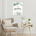 thumbnail image 4 of Eucalyptus Leaf Wall Art Sage Green Plant with White Floral Bathroom Canvas Wall Art Funny Inspirational Painting Wood Framed Prints Wall Decor for Living Room Bathroom Dorm,12x16 inches, 4 of 6