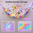 thumbnail image 4 of Neighborly Nook Stuffed Animals Net Hammock Kids Toy Storage with LED Light Plush Toy Organizer Corner Hanging Stuffed Animals Holder For Nursery Kids Girls Room Decor, 4 of 14