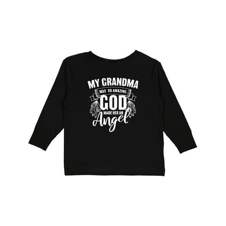 

Inktastic My Grandma Was So Amazing God Made Her an Angel Boys or Girls Long Sleeve Toddler T-Shirt