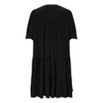 thumbnail image 5 of Oplxuo Tiered Ruffle Dress Women Summer Loose 3/4 Sleeve A Line Mini Dress Pleated V Neck Baby Doll Dresses with Pockets, 5 of 7
