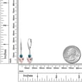 thumbnail image 2 of Gem Stone King 925 Sterling Silver Peach Nano Morganite London Blue Topaz and White Lab Grown Diamond Drop Dangle Earrings for Women (3.19 Cttw, Heart Shape 7MM, Round 4MM), 2 of 4