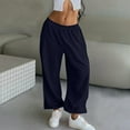 thumbnail image 6 of Straight Wide Leg Pants for Women Solid Color Womens Fall Fahsion Trousers High Waisted Flat Front Casual Pants with Side Pockets Yoga Workout Daily Outfit Plus Size, 6 of 7