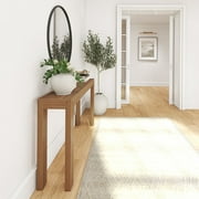 Plank+Beam 56 Modern Console Table, Solid Wood Narrow Entryway Table, Pecan
