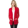 thumbnail image 4 of Cielo Women & Plus Open Front Drape Classic Knit Cardigan With Pockets, 4 of 4