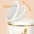 thumbnail image 3 of KEINXS Round Makeup Storage Organizer Box with Mirror Led Light, 3 of 5
