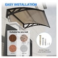 thumbnail image 5 of Awning for Door Entrance,32x40 in Window Awnings for Doors Canopy Polycarbonate Cover Patio Door Awning UV Rain Snow Sunlight Protection Hollow Shee, 5 of 8