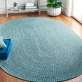 thumbnail image 2 of SAFAVIEH Braided Gino Distressed Machine Washable Reversible Area Rug, Teal/Green, 9' x 12' Oval, 2 of 5