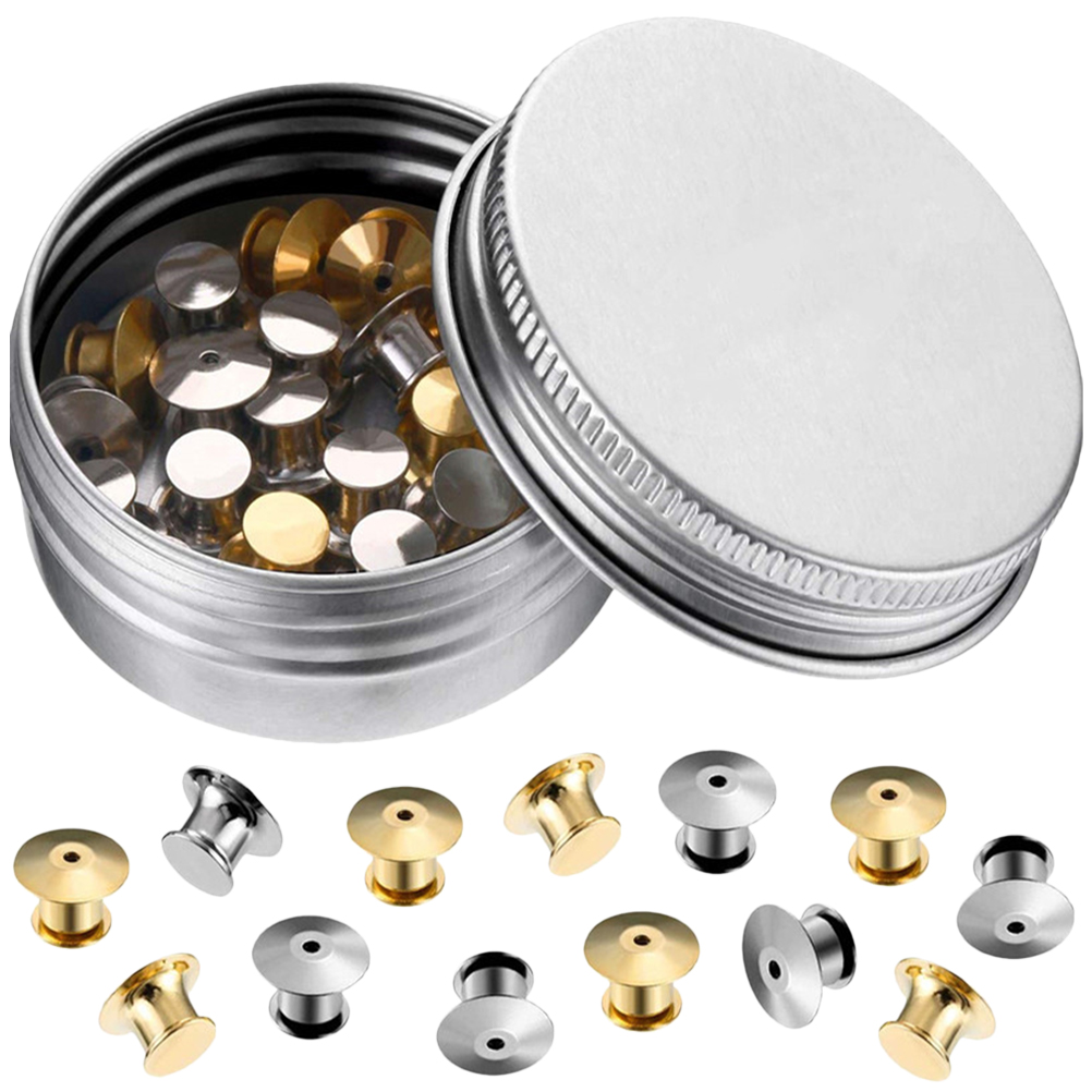 1 Box of Alloy Pin Backs Lapel Pin Backs Pin Safety Backs Flat Round