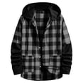 thumbnail image 5 of Snorda Plaid Long Sleeve Shirts for Men Fahshion Hooded Button Up Shirt Jacket with Pockets Casual Soft Loose Comfy Lightweight Shirts for Fall Winter Daily Layering Wear, 5 of 5