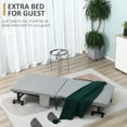 thumbnail image 3 of HOMCOM Rollaway Bed, Folding Bed with 3.25" Mattress, Portable Foldable Guest Bed with Adjustable Backrest, and Metal Frame on Wheels, Light Grey, 3 of 9