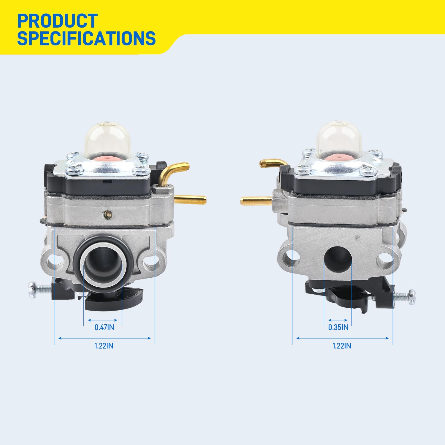 753-06258A Carburetor for Ryobi RY251PH RY252CS RY253SS RY254BC MTD 753-06258 2 Cycle 25cc Gas Craftsman Cultivator String Trimmer Brush Cutter 307160001 316299372 316773800