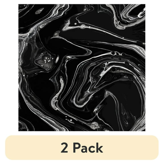 (2 pack) Mainstays Black Marble, Peel and Stick Wallpaper 13.35 sq. ft.