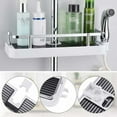 thumbnail image 3 of 1pc No-Drill Shower Rod Bracket, Adjustable Shelf Shower Rod, Bathroom Organizer for Shampoo Bars, Fits 22-25mm Rails, 3 of 5