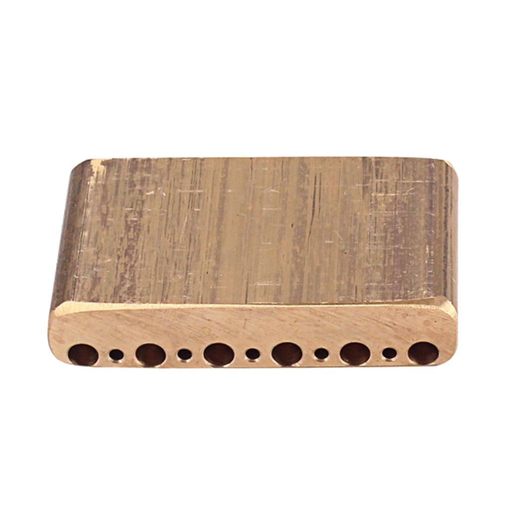 Tremolo Block Sustain Bridge Golden DIY for Electric Guitar Accessory, 63.5 x 37 x 13.5mm