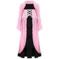 thumbnail image 3 of iiniim Big Girls Medieval Princess Dress Renaissance Gothic Vampire Queen Bell Long Sleeve Party Gown Pink 16, 3 of 7