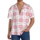 thumbnail image 1 of Balery Plaid Heart Camisa Casual de Manga Corta con Botones para Hombre, Texturizada, Estilo Cubano, para Playa, Verano-X-Large, 1 of 5