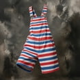 thumbnail image 4 of American Flag Bib Overalls Shorts for Men Loose Fit Patriotic Coveralls USA Print Casual Summer Festival Jumpsuit for Independence Day Celebration, 4 of 4
