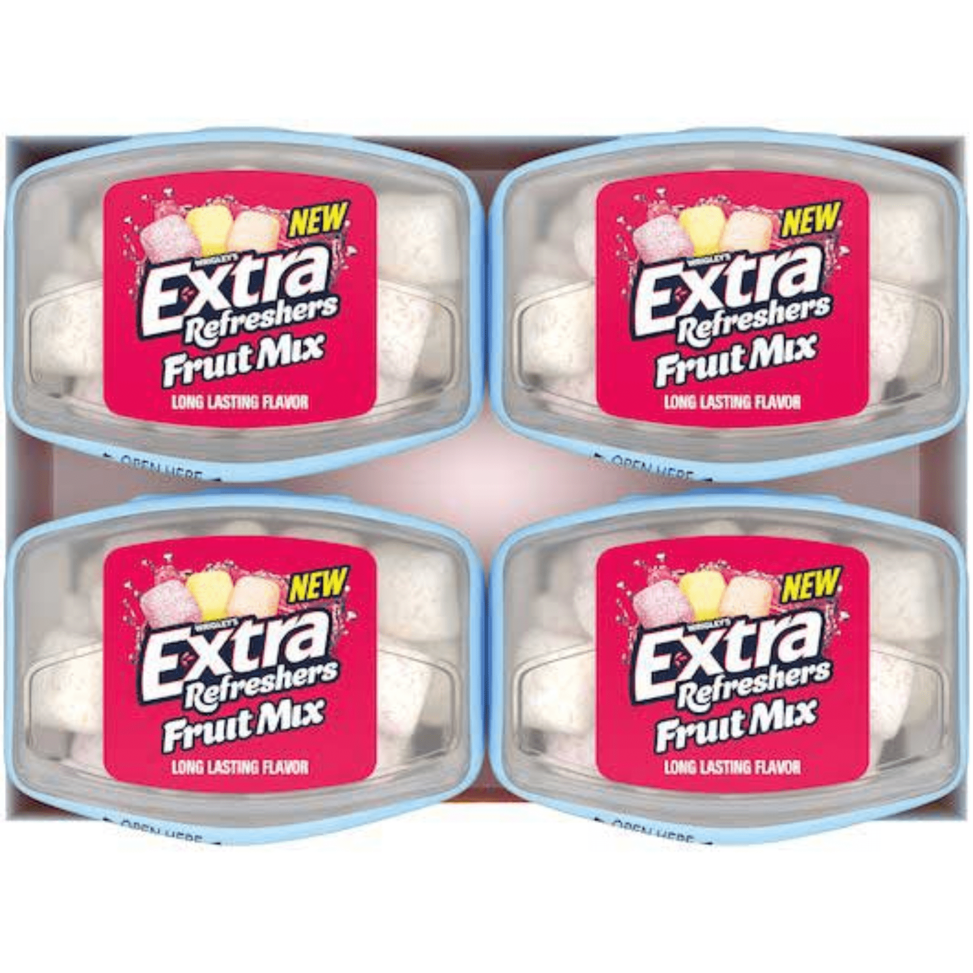 EXTRA Refreshers FRUIT MIX Sugar Free Chewing Gum Bulk, 40 Pieces Per Gum Bottle 160 Pieces Total (Pack of 4)