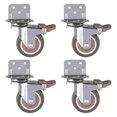 thumbnail image 2 of Side Mount Casters, 2 Inch Furniture Wheels, LShaped Rubber Casters, 2 of 5