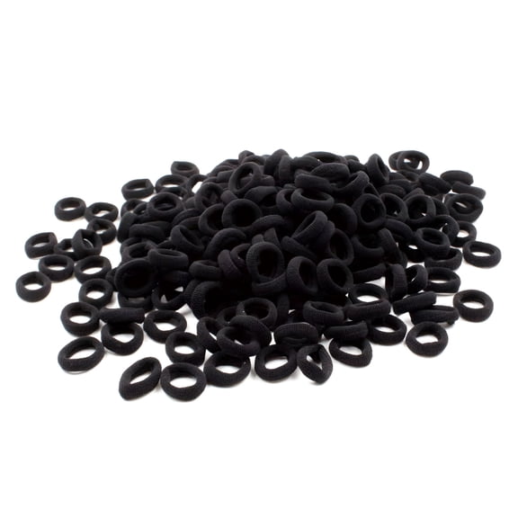 TUWAFE Tiny Hair Ties Bands for Baby Girls Women Thin Fine 100 PCS Black MM No Crease