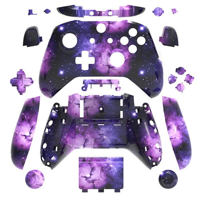 YUNDAP Étui de Protection Complet Boîtier Pièces de Rechange pour Manette Xbox One Ciel Étoilé Violet
