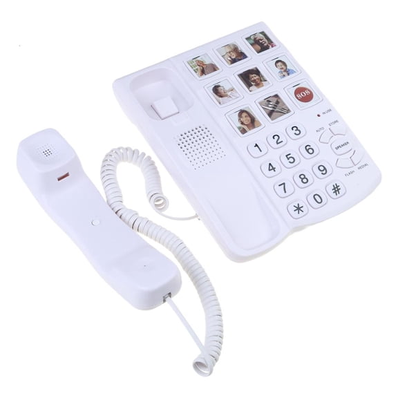 Lerpwige Fixed Landline Phone Big Button Desk Telephone With Number Memory for Seniors