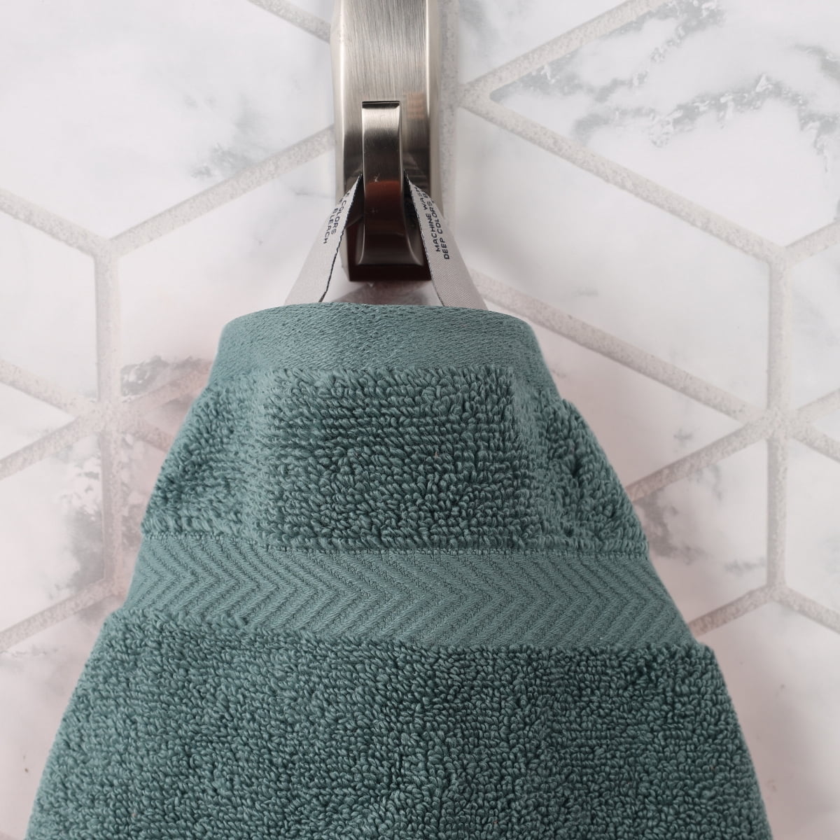 Superior Zero Twist Cotton Hand Towel Set of 6, Jade Green