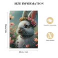 thumbnail image 2 of Acheng Wall Art Decor Cute White Rabbit In Flower Garden With Pink Animal Canvas Print Cute Painting Canvas Wall Decor for Living Room Bathroom Kitchen picture 3, 2 of 5