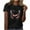 Black, variant on Pull-on Women'S Tops, Tees & Blouses White Short Sleeve Crew Neck Refreshing T-Shirts Butterfly Fashion Flowers Tops White,L