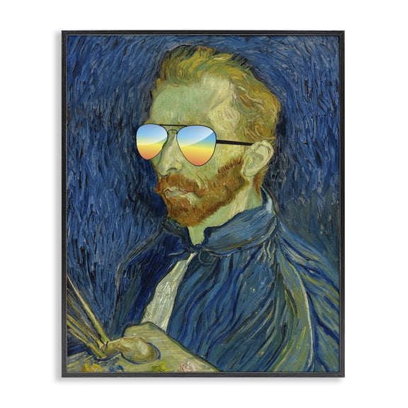 Funny Van Gogh Sunglasses Black Framed Giclee Art, design by Masters Redux