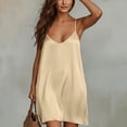 thumbnail image 7 of Lmueinov 2026 Women's V Neck Spaghetti Strap Satin Slip Dress, 100% Silky Smooth Satin Loose Fit Lounge Sleepwear with Side Pockets Casual Nightgown S-2XL, 7 of 7