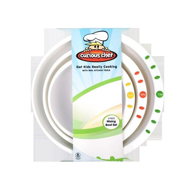 Curious Chef 3Piece Mixing Bowl Set, Children's Cooking Set, Three