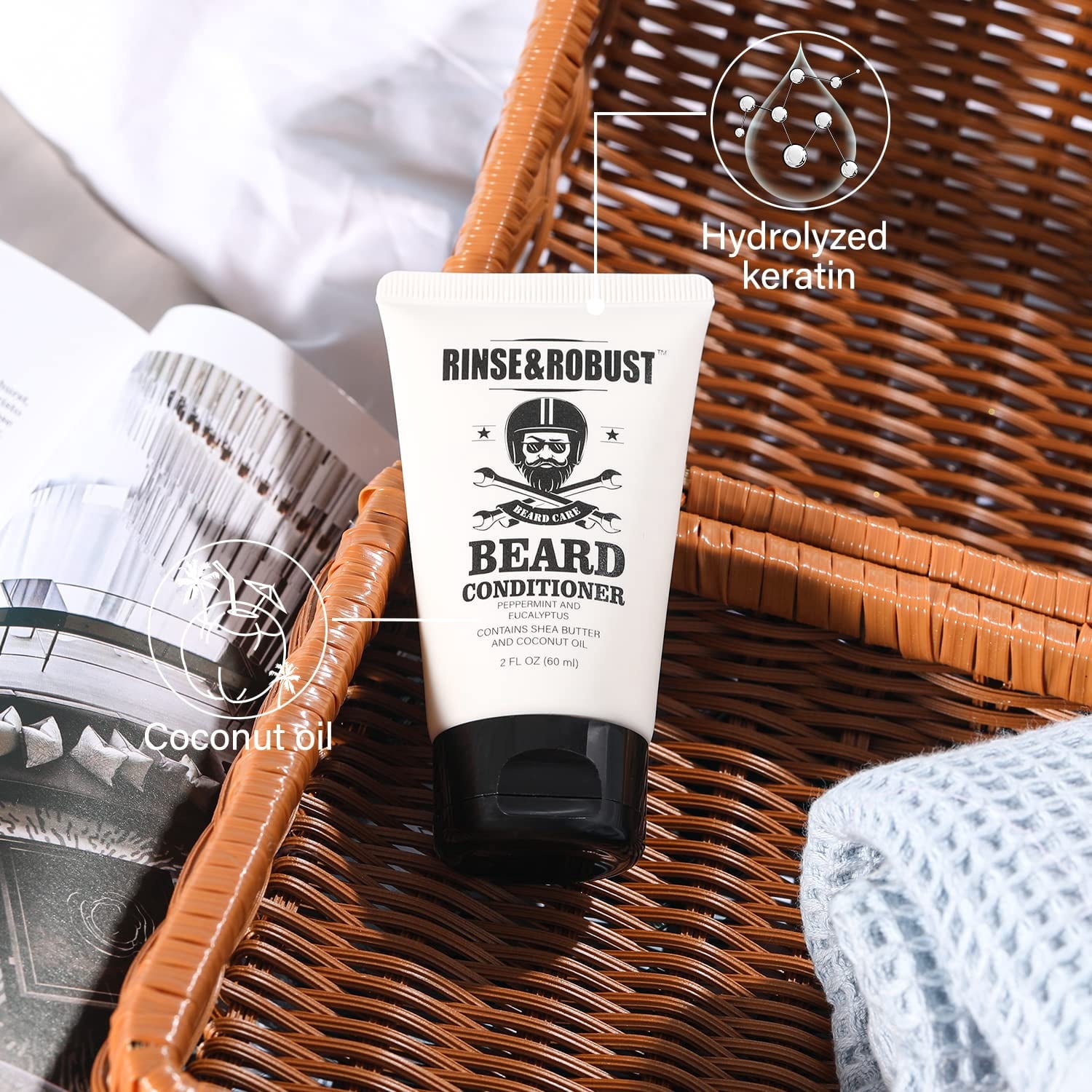 Beard Kit for Men Beard Care Sets, 8pcs with Traveling Bag, Beard Grooming Wash & Beard Conditioner Kit, Peppermint & Eucalyptus Gifts for Him, Husband