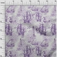 thumbnail image 3 of oneOone Cotton Poplin Twill Purple Fabric Nautical Prints Dress Material Fabric Print Fabric By The Yard 56 Inch Wide, 3 of 4
