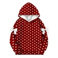 thumbnail image 4 of Girl Oversized Hoodie Shirts Bow Print Pullover Tops Casual Long Sleeve Hooded Sweatshirts Trendy Preppy Clothes New Girls Long Sleeve Fall Tops Red 120, 4 of 5