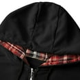 thumbnail image 2 of Makaor Mens Barn Jackets Hooded Coat Plaid Big and Tall Zip up Long Sleeve Outerwear Fall Winter Tops Clothes Pockets, 2 of 8