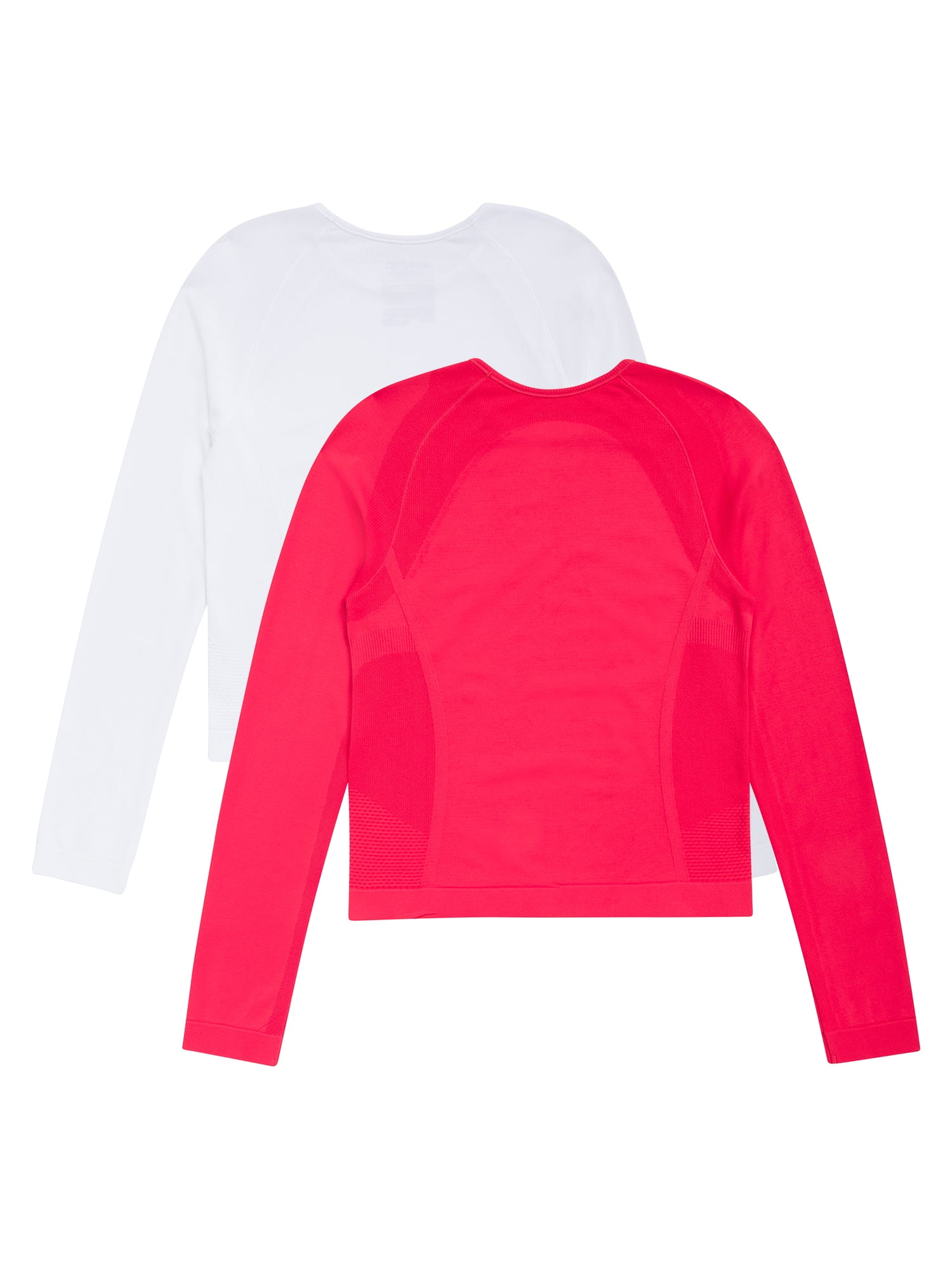 Athletic Works Girl's Active Long Sleeve Seamless Tee, 2-Pack, Sizes 4-18