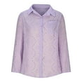 thumbnail image 4 of Womens Long Sleeve Shirts Button Up Plus Size Polka and Linen Buttoned Round Neck Loose and Comfortable Long Sleeved Top, 4 of 7