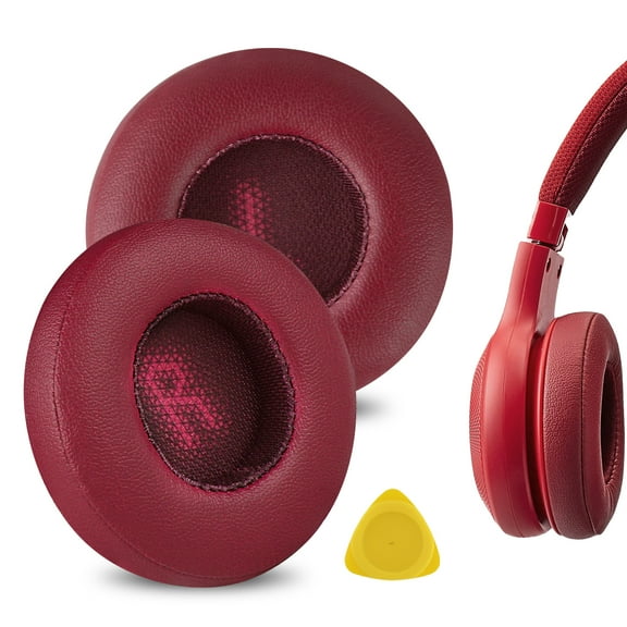 Geekria QuickFit Replacement Ear Pads for JBL E35, E45bt, E45, C45BT Headphones Ear Cushions, Repair Parts (Red)