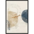 thumbnail image 4 of PixonSign Framed Canvas Print Wall Art Tan & Blue Watercolor Squares Abstract Shapes Illustrations Minimalism Chic Relax/Calm Multicolor Warm for Living Room, Bedroom, Office - 24"x36" Black, 4 of 5