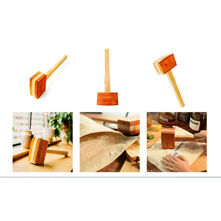 TMKEFFC Ice Mallet Lewis Bag Kit, Ice Crushing Craft Icy Cocktail Tool for  Bartender at Home Party Bar Kitchen Restaurant, Manual Wood Splicing  Hammer, Reusable Three-layer thickened Canvas Bag 