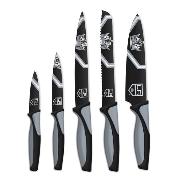 SET DE CUISINE 5 COUTEAUX SOUS LICENCE OFFICIELLE LNH LOS ANGELES KINGS