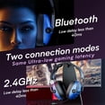 thumbnail image 6 of Wireless Gaming Headset, PS4 Headset with Stereo Sound for PC PS4 PS5 Xbox One Mac Switch Laptop,Bluetooth/2.4G/Wired,Foldable,Portable,Blue, 6 of 8