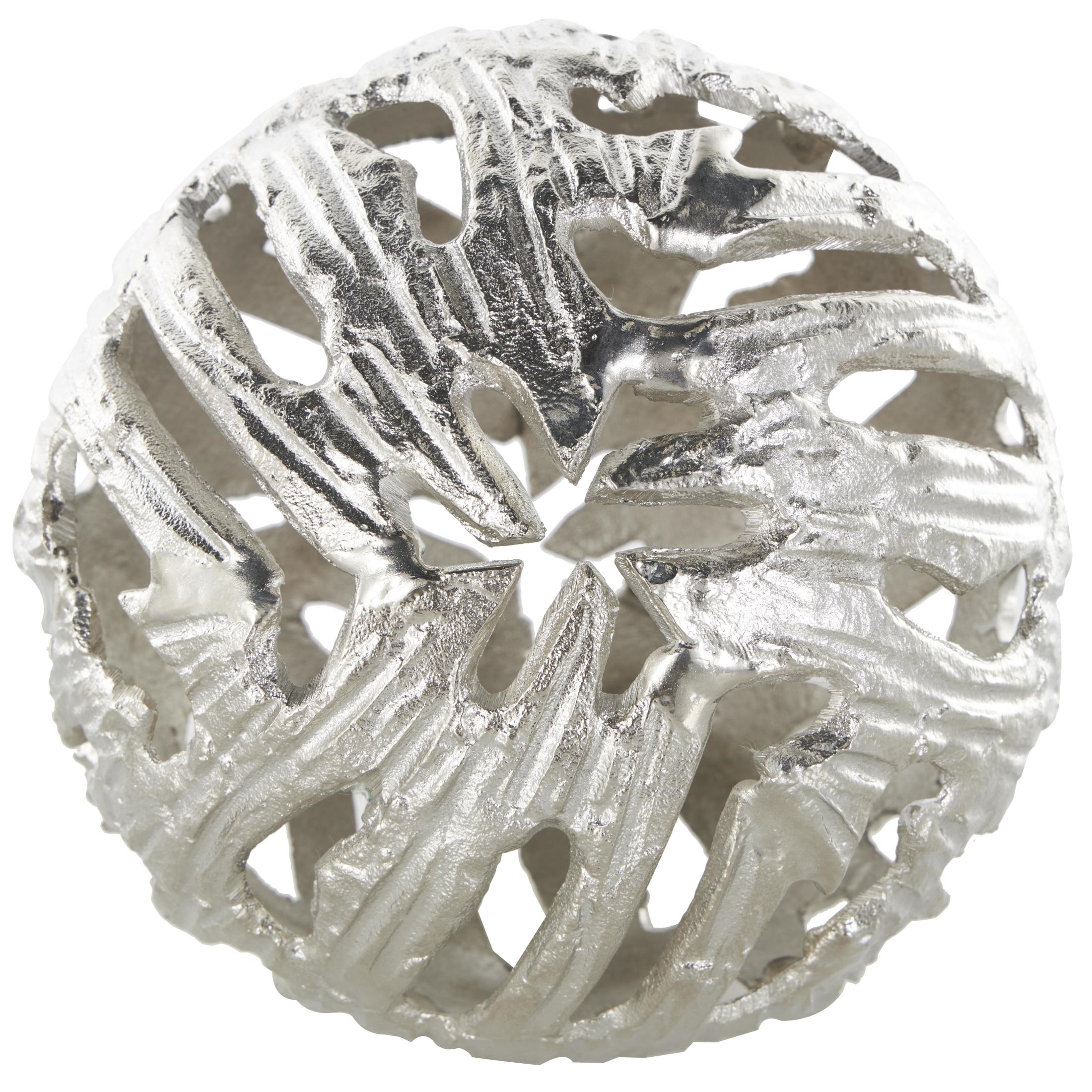DecMode Silver 7" Abstract Metallic Cutout Aluminum Metal Orbs & Vase Filler (3 Count)