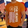thumbnail image 2 of WAYUTE Mens 250th Anniversary USA Shirt National Flag Graphic Patriotic Short Sleeve Tee Casual Comfortable Independence Day T-Shirts, 2 of 4